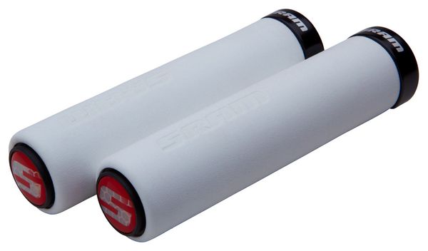 SRAM Paire de Grips Mousse Lock-On Blanc / Noir