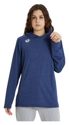 Unisex Arena Team Panel Hooded Long Sleeve T-Shirt Blauw