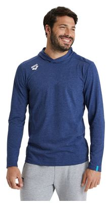 Unisex Arena Team Panel T-Shirt mit Kapuze und langen Ärmeln Blau