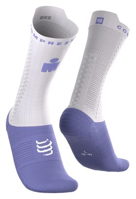 Calzini Compressport Pro Racing V4.0 Bike Ironman 2026 Bianco/Blu