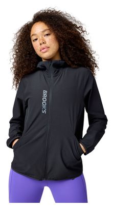 Chaqueta cortavientos Brooks Canopy negra para mujer