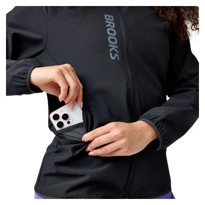 Chaqueta cortavientos Brooks Canopy negra para mujer