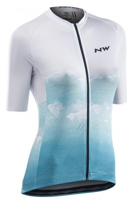 Maillot de manga corta para mujer Northwave Water Ice / Sky Blue