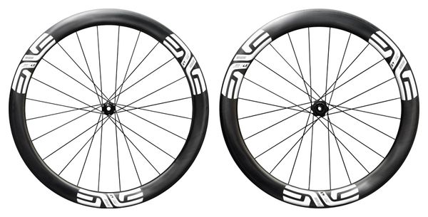 Set di ruote Enve SES 4.5 700 mm | 12x100 - 12x142 mm | Blocco centrale | Decalcomania bianca