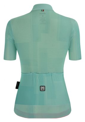 Santini Delta Kinetic Damen Kurzarmtrikot Türkisblau