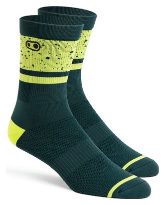 <p> <strong>Crankbrothers I</strong></p>con MTB Socks Limited Edition Splatter Black/Lemon Green
