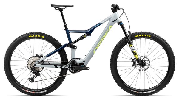 VTT Électrique Tout-Suspendu Orbea Rise H20 Shimano SLX/XT 12V 540 Wh 29'' Gris Iceberg Bleu Moondust 2023