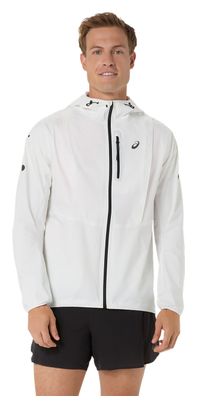 Giacca impermeabile Asics Fujitrail Elite bianca da uomo