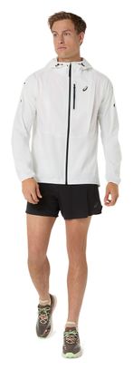 Giacca impermeabile Asics Fujitrail Elite bianca da uomo