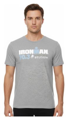 Camiseta de manga corta Ironman 70.3 Bélgica gris para hombre