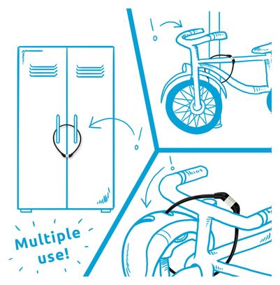Antivol pour Vélo Bleu de Crazy Safety pour enfants avec un système de code. Léger  coloré et facile à utiliser