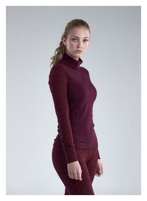 Damen Unterhemd Langarm Devold Duo Active Merino 205 Z.Neck Rot
