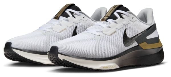 Nike Air Zoom Structure 25 Blanc Doré Noir Homme