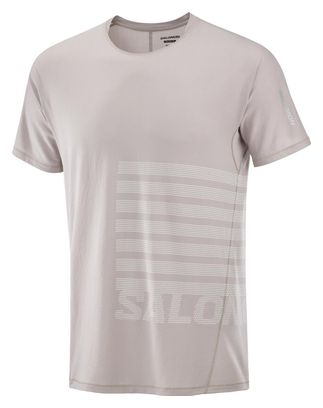Salomon Sense Aero Graphic Kurzarm Trikot Beige/Weiß Herren