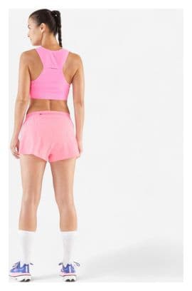 Damen Running Crop Top Kiprun Race 900 Light Rose