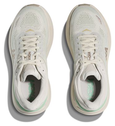 Hoka Bondi 9 White/Green Women's Running Shoes