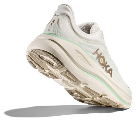 Hoka Bondi 9 White/Green Women's Running Shoes