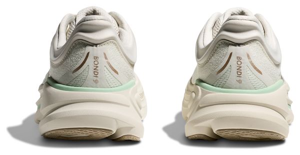 Hoka Bondi 9 White/Green Women's Running Shoes