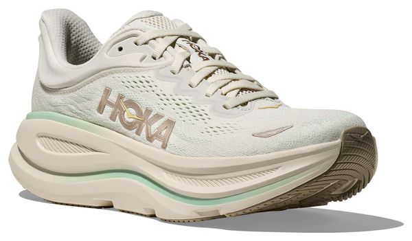 Hoka Bondi 9 White/Green Women's Running Shoes