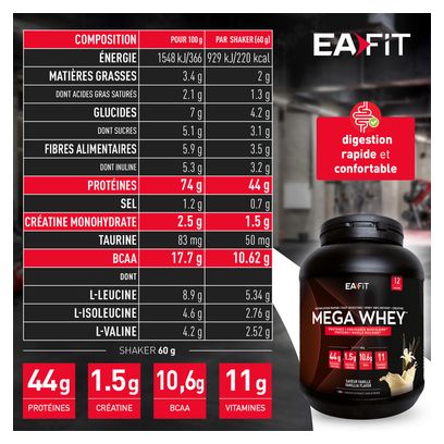 EAFIT Megawhey Vanille 750gr