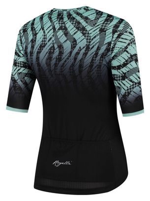 Maillot Manches Courtes Velo Rogelli Animal - Femme - Noir/Turquoise