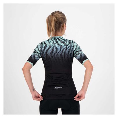 Maillot Manches Courtes Velo Rogelli Animal - Femme - Noir/Turquoise