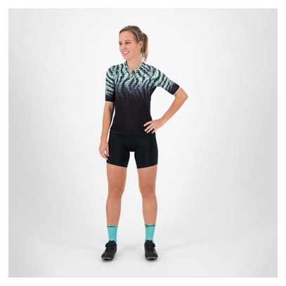 Maillot Manches Courtes Velo Rogelli Animal - Femme - Noir/Turquoise
