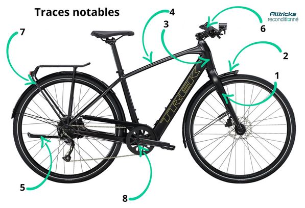 Wiederaufgearbeitetes Produkt - Trek FX+ 2 Elektrisches Citybike Shimano Altus 9V 250 Wh 700 mm Schwarz 2023 XL