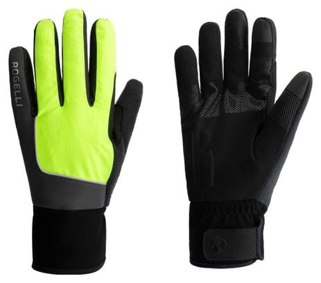 Gants de vélo Hiver -  Hommes Femmes - Jaune - Rogelli Essential HI VIS