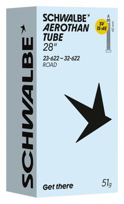 Camera d'aria leggera Schwalbe Aerothan Road SV15AE 700 mm Presta 60 mm
