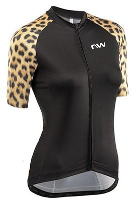 Maillot de manga corta Northwave Wild para mujer negro