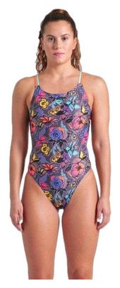 Costume da bagno Arena Vivid Repeat Lace Plus Back Donna Grigio/Multicolore