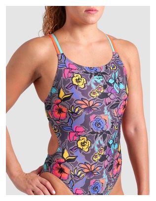 Costume da bagno Arena Vivid Repeat Lace Plus Back Donna Grigio/Multicolore