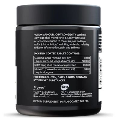 Complément Alimentaire Pillar Motion Armour Joint Longevity - 60 Comprimés