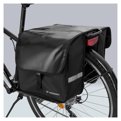 Wozinsky sacoche de vélo double 28 L noire