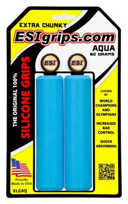 Pair of ESI Extra Chunky 34mm Blue Silicone Grips