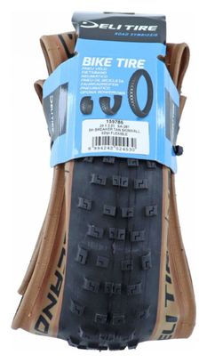 Pneu vtt 29 x 2.25 Deli ts tanwall noir flanc marron renfort anticrevaison 1.3mm (57-622)