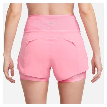 Pantalones cortos 2 en 1 Nike Dri-Fit Swift 3 en rosa para mujer