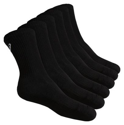 Asics Run Crew Black Unisex 6-Pack Socks