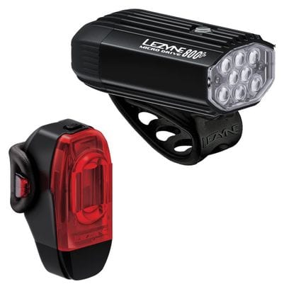 Lezyne Micro Drive 800+ / KTV Drive+ Paar Fietslampen Zwart