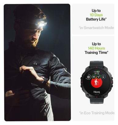 Polar Grit X2 Pro GPS-Uhr Night Black mit Klettarmband