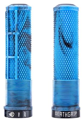 Paire de Grips DMR Deathgrip2 Flangeless Grips Marbre Bleu