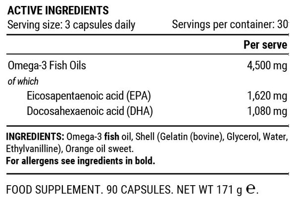Pillar Ultra Omega Voedingssupplement - Sinaasappel - 90 Gelules
