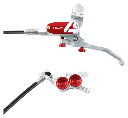 Hope Tech4 E4 Disc Break - Back Silver / Red Standard Hose