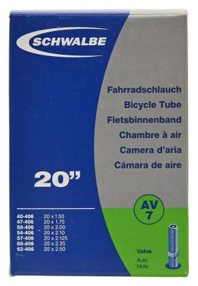 CHAMBRE A AIR SCHWALBE - 20 - SCHRADER VALVE 40mm - BOITE
