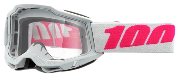 100% Accuri 2 Kids Keetz White Pink Goggle / Clear Lenses