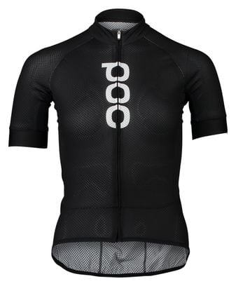 Maillot de manga corta Poc Essential Road Logo para mujer Negro Uranio