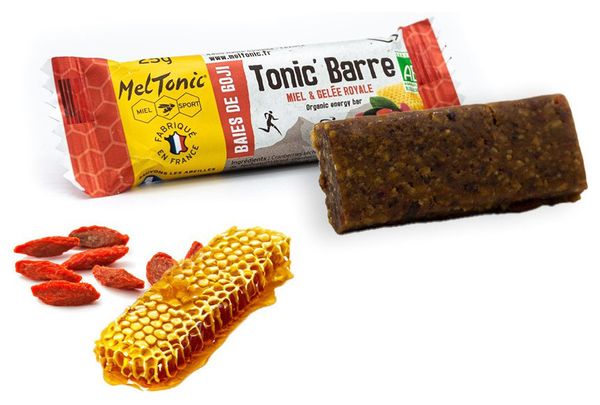Pak van 4 Meltonic Tonic' Bar Organic Energy Bars Goji Berries / Honey / Spelt / Royal Jelly 4x25g