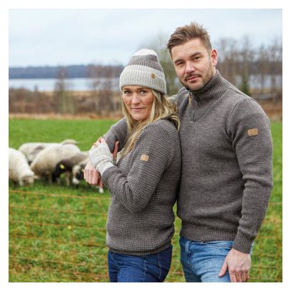 Ivanhoe chauffe-mains en laine tricotée NLS gaters Grain de café-Marron
