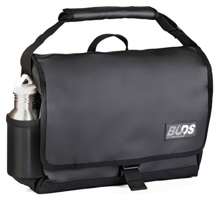 Shoulder Messenger Bag with Buds Carrier Attachment City Bag Light Black